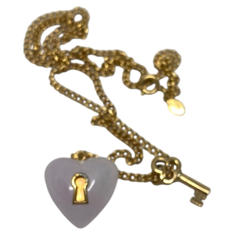 Vintage Heart & Key Pendant & Chain​ - Picture 2 of 9